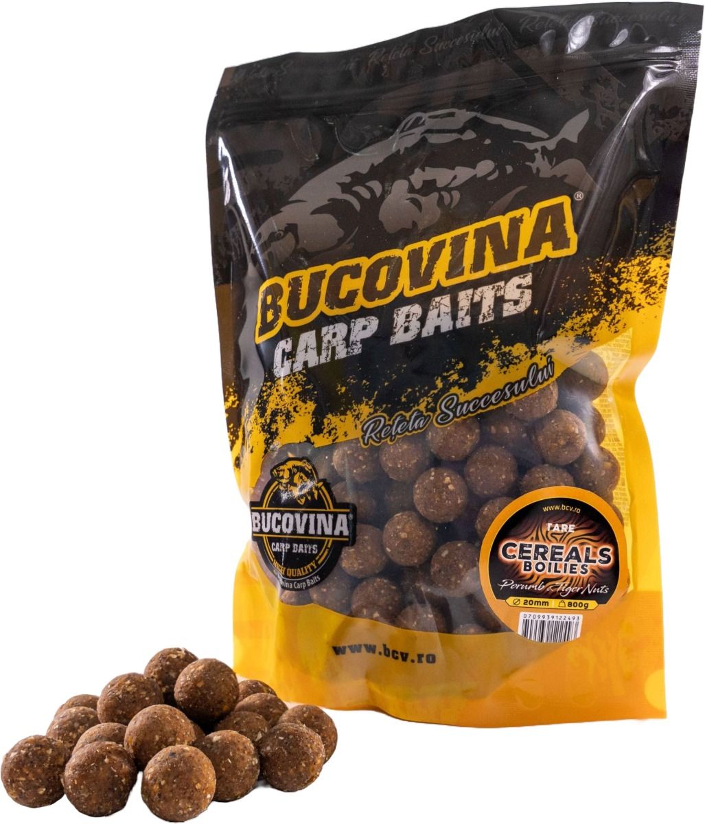 Boilies BUCOVINA Baits Cereals, Porumb &amp; Tiger Nuts, 20mm, 800g