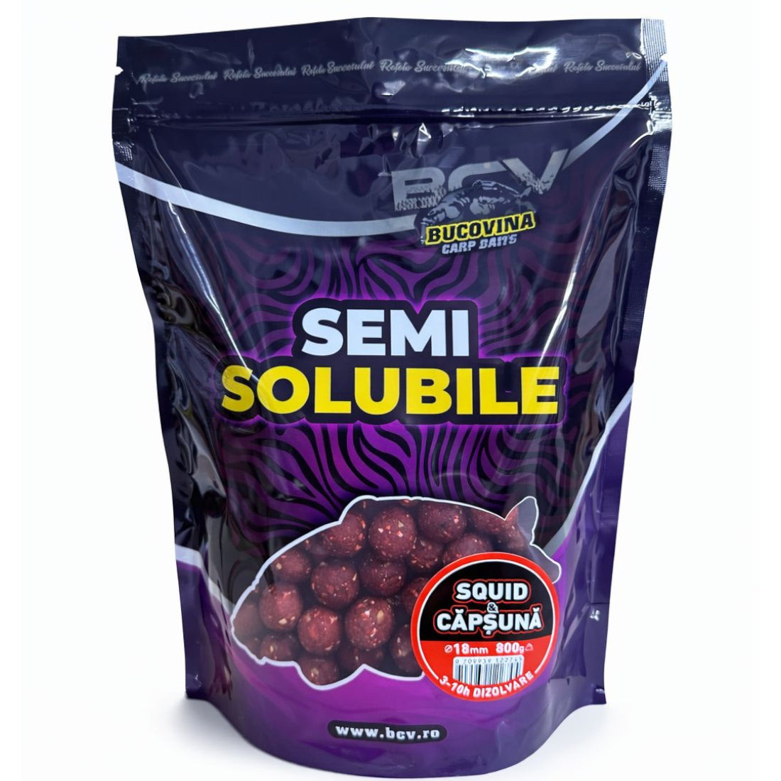 Boilies BUCOVINA Semisolubile, Squid &amp; Capsuna, 22mm, 3kg