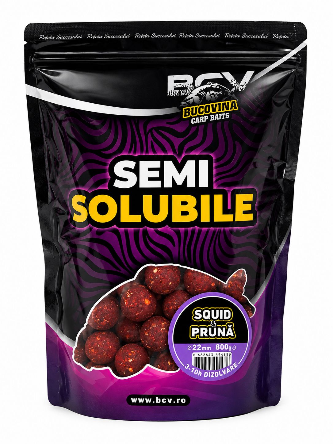 Boilies BUCOVINA Semisolubile Squid &amp; Pruna 3kg
