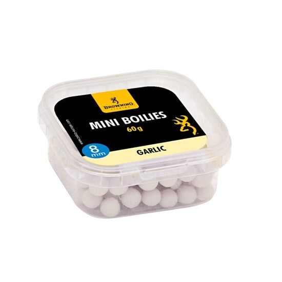 Boilies Browning Mini Boilie pre-drilled white nature Garlic