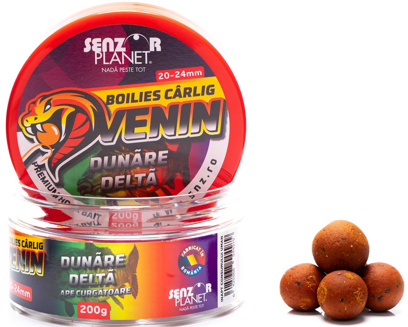 Boilies Carlig SENZOR Venin, Ape Curgatoare Dunare Delta, 20-24mm, 200g