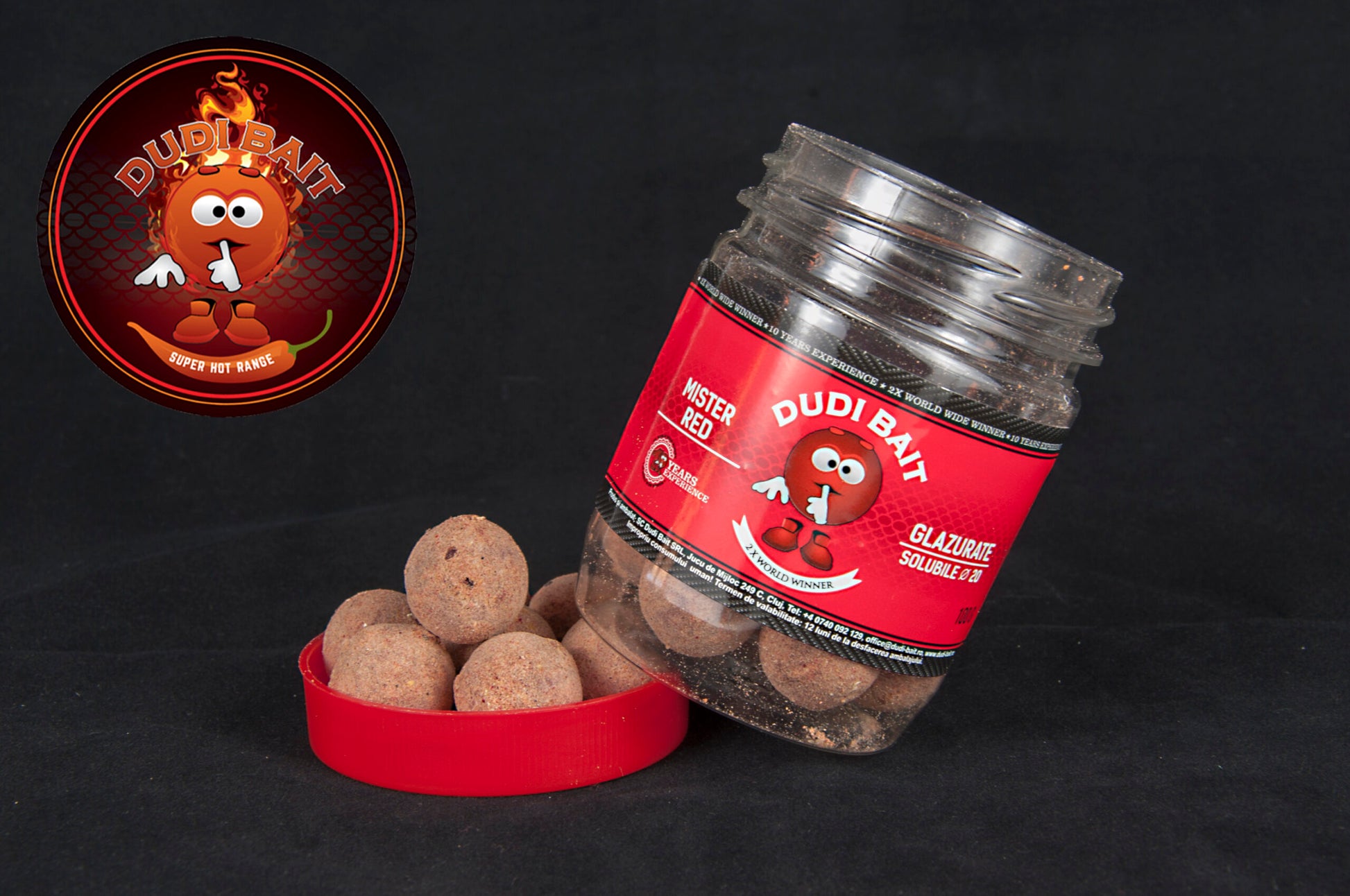 Boilies Carlig dudi  Mister Red Super Hot Glazurate Tari 20 mm