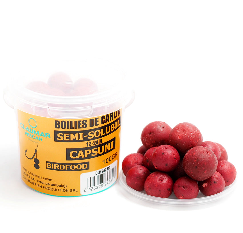 Boilies Claumar Birdfood De Carlig Semi-Solubil Capsuni 100gr