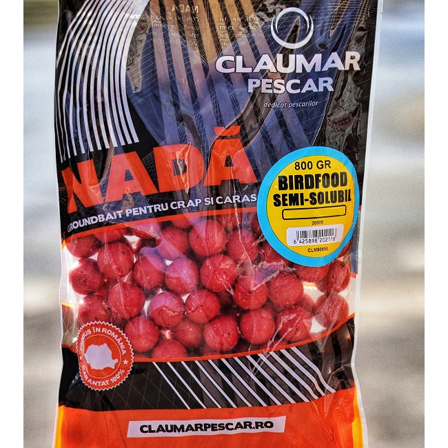 Boilies Claumar Birdfood Semi-Solubil Squid Octopus 24mm 800Gr
