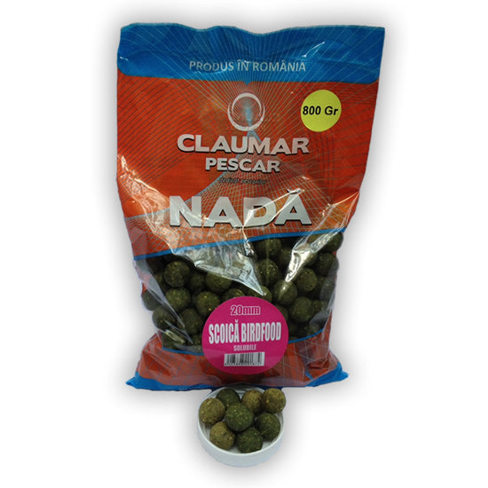 Boilies Claumar Birdfood Solubile Scoica 20mm 800Gr