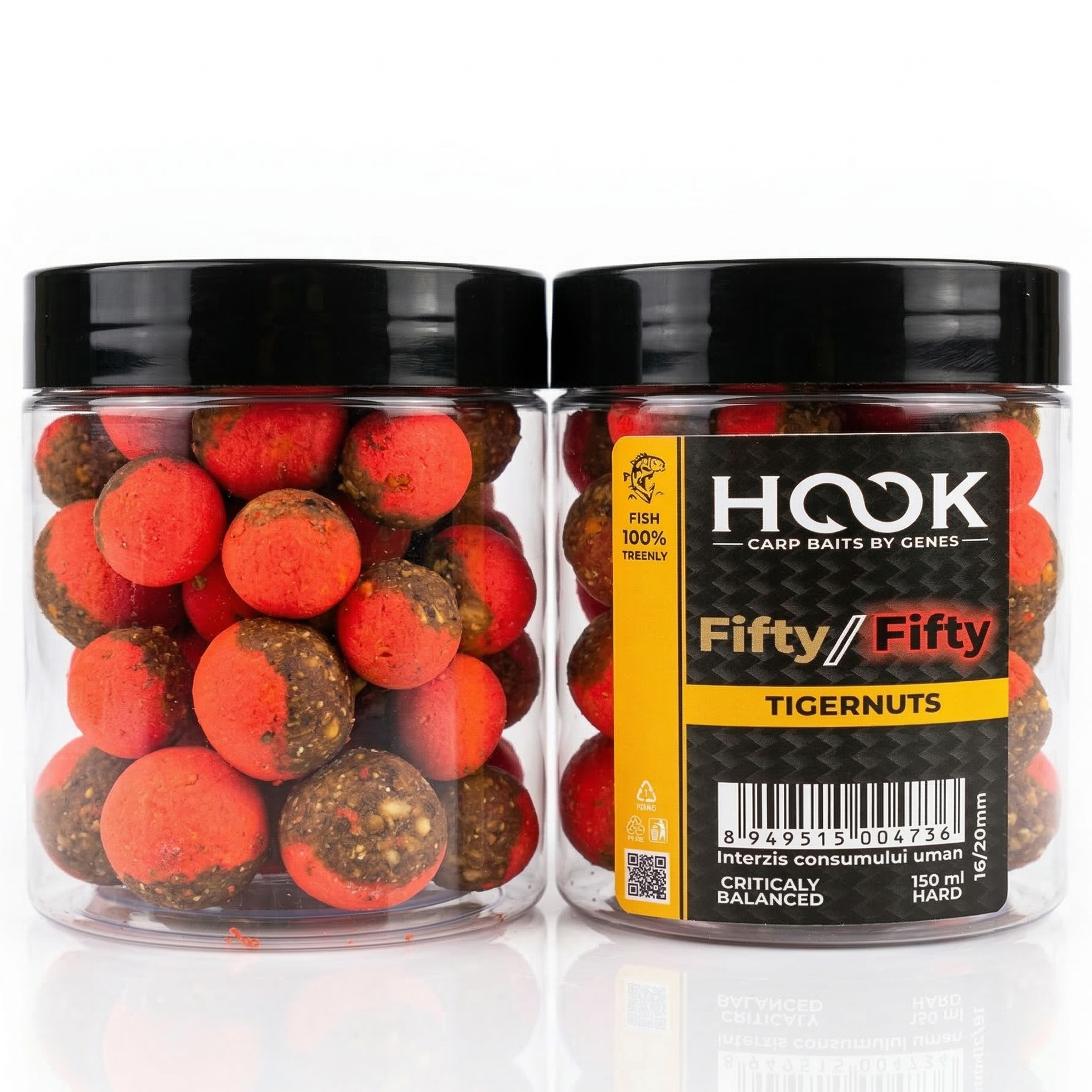 Boilies Critic Echilibrat HOOKBAITS Fifty-Fifty, Tigernuts, 16/20mm, 250ml