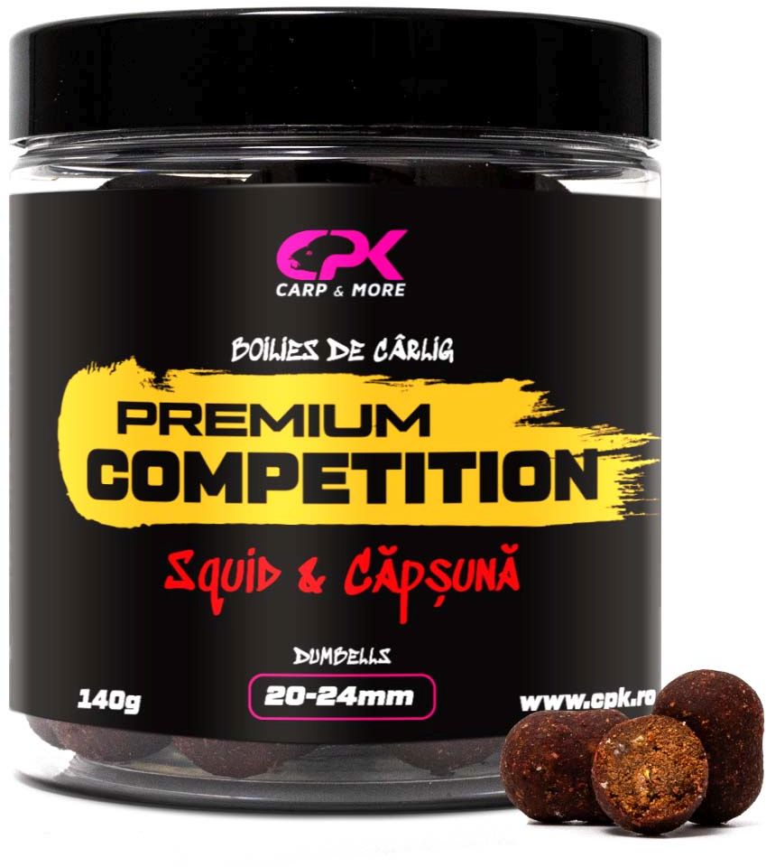 Boilies De Carlig CPK Premium Competition Dumbells, Squid-Capsuna, 20-24mm, 140g