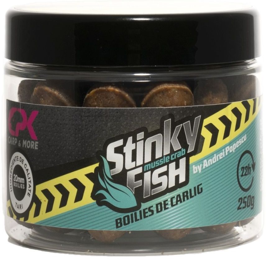 Boilies De Carlig CPK Solubil, Stinky Fish, 20mm, 300g