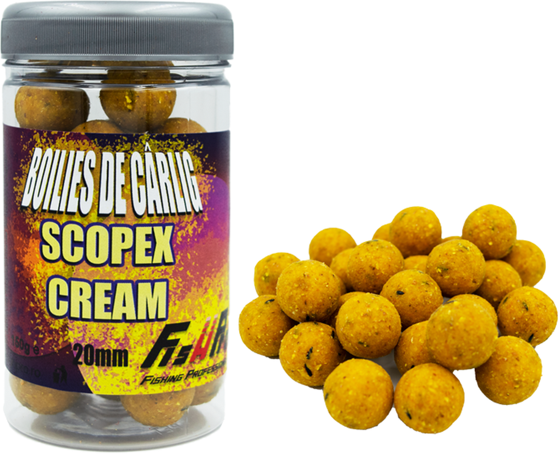  Boilies De Carlig Fish Pro, Scopex Cream, 20mm, 150g