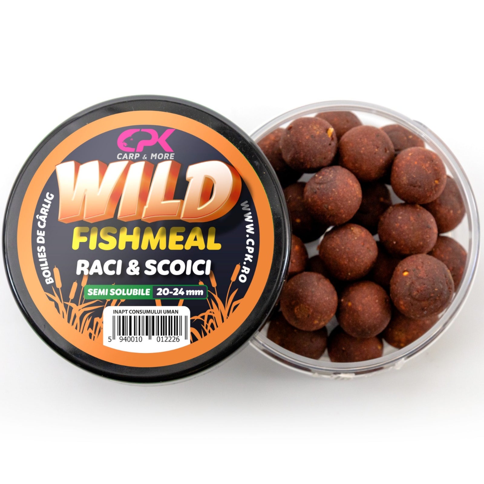 Boilies De Carlig Semisolubil CPK Wild Carp Raci &amp; Scoici, 20-24mm, 170g