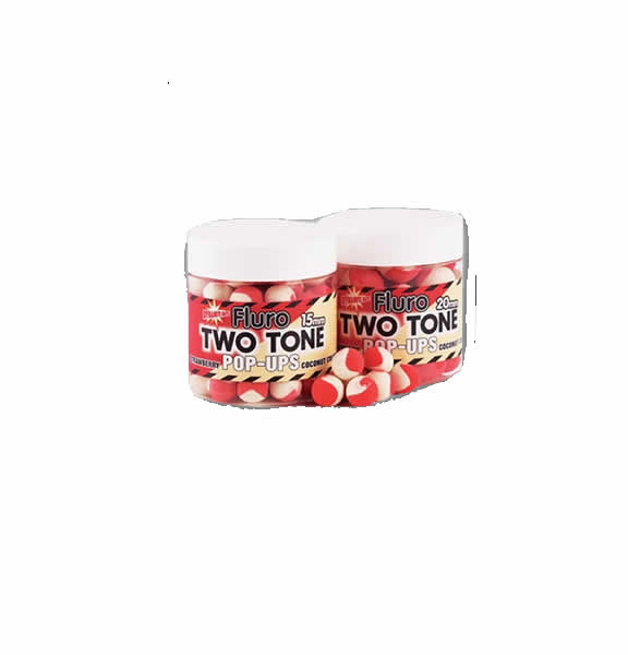 Boilies Dynamite Baits Pop-up Fluro Two Tone Strawberry   Coconut Cream 15mm