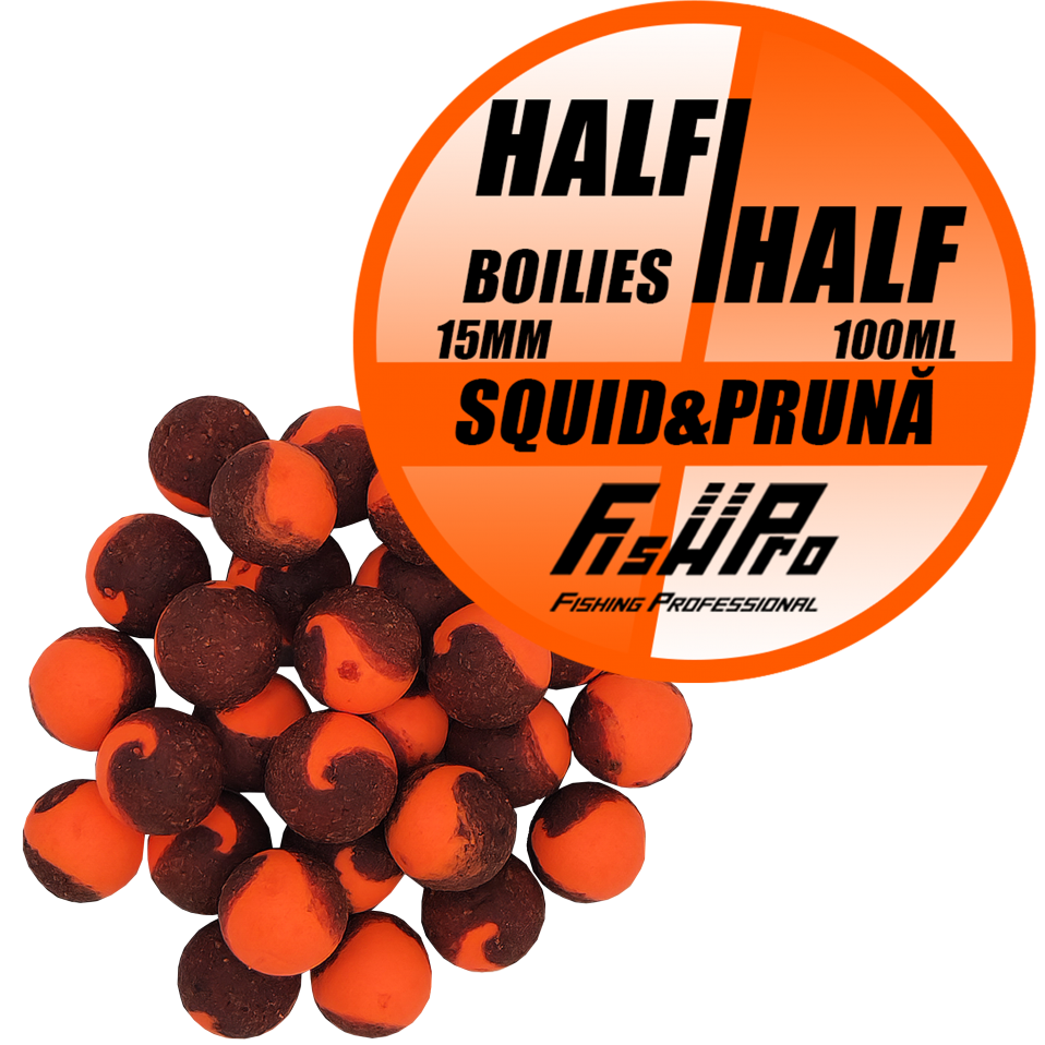 Boilies FISH PRO Half-Half Squid Prune