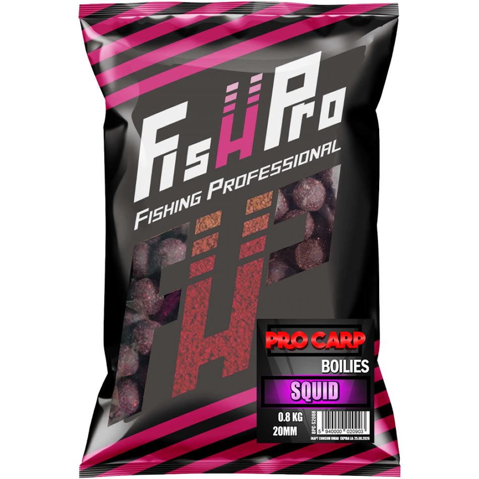 Boilies FISH PRO Pro Carp, Squid, 20mm, 0.8kg