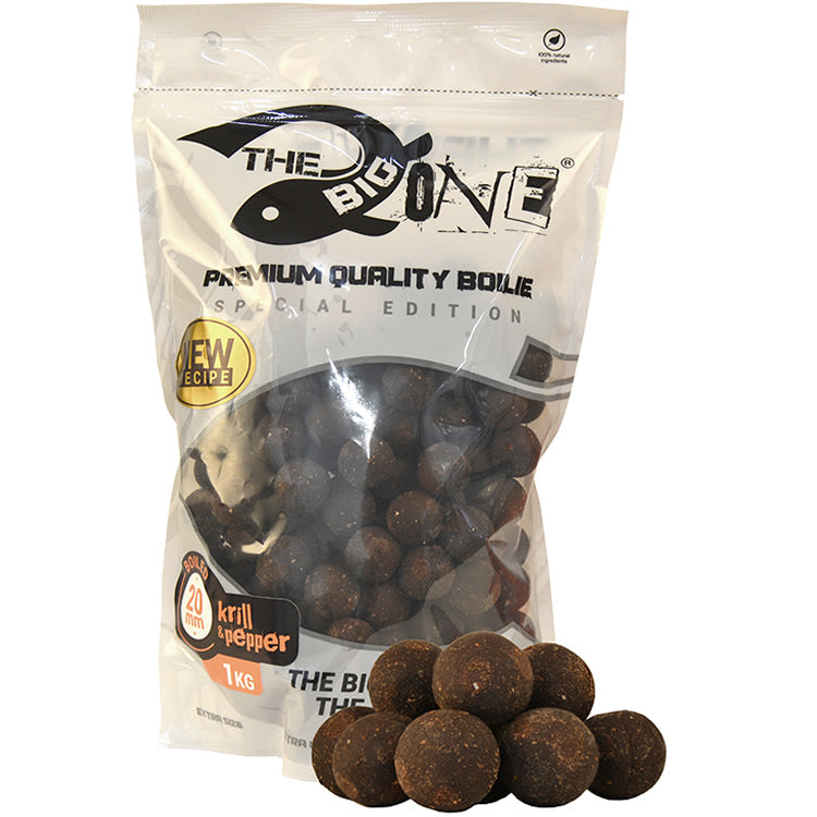 Boilies Fierte THE ONE Cooked Big One Krill &amp; Pepper 1kg