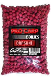 Boilies Fish Pro Carp, Capsuni, 20mm, 5Kg