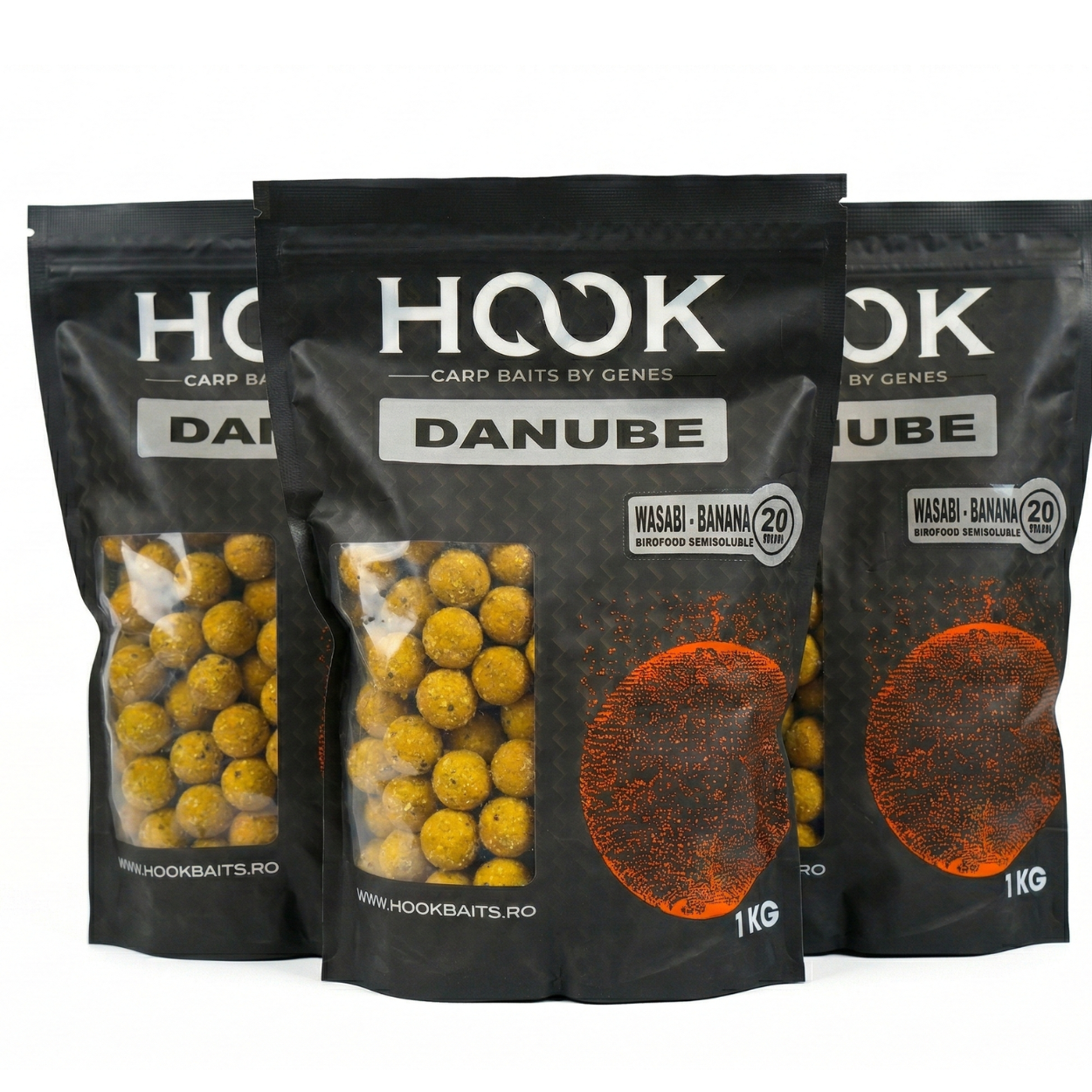 Boilies HOOKBAITS Semisolubil Wasabi Banana