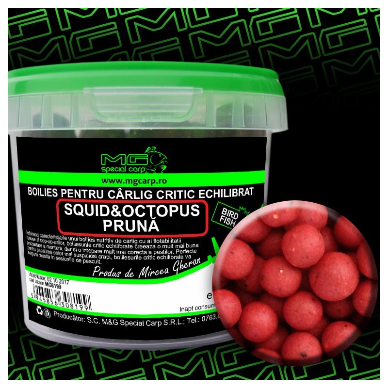 Boilies MG Special Carp Birdfish Critic Echilibrat Squid Octopus Pruna 200 Gr