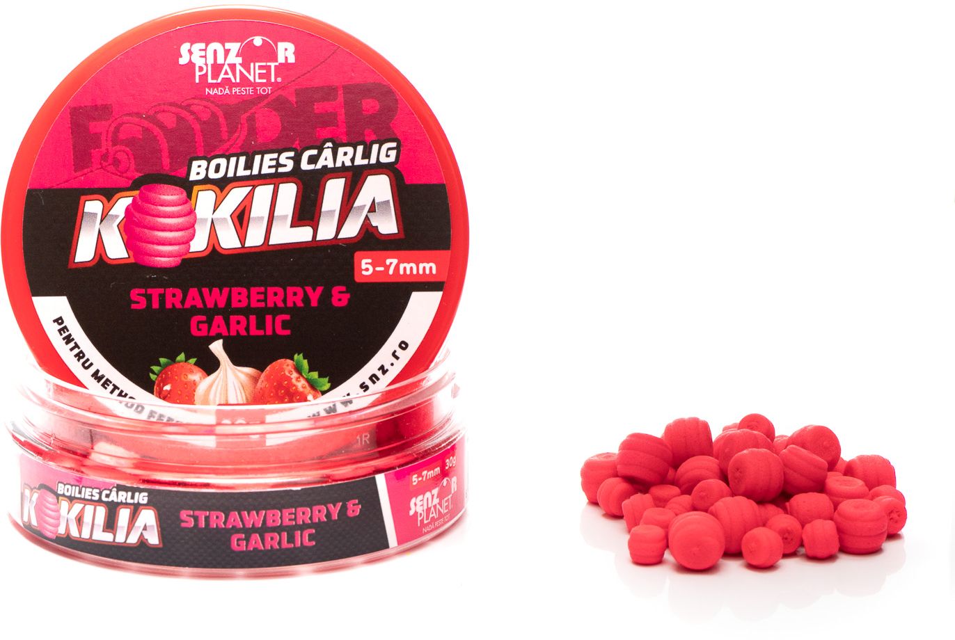 Boilies SENZOR Kokilia Method Feeder, Strawberry Garlic, 5-7mm, 30g