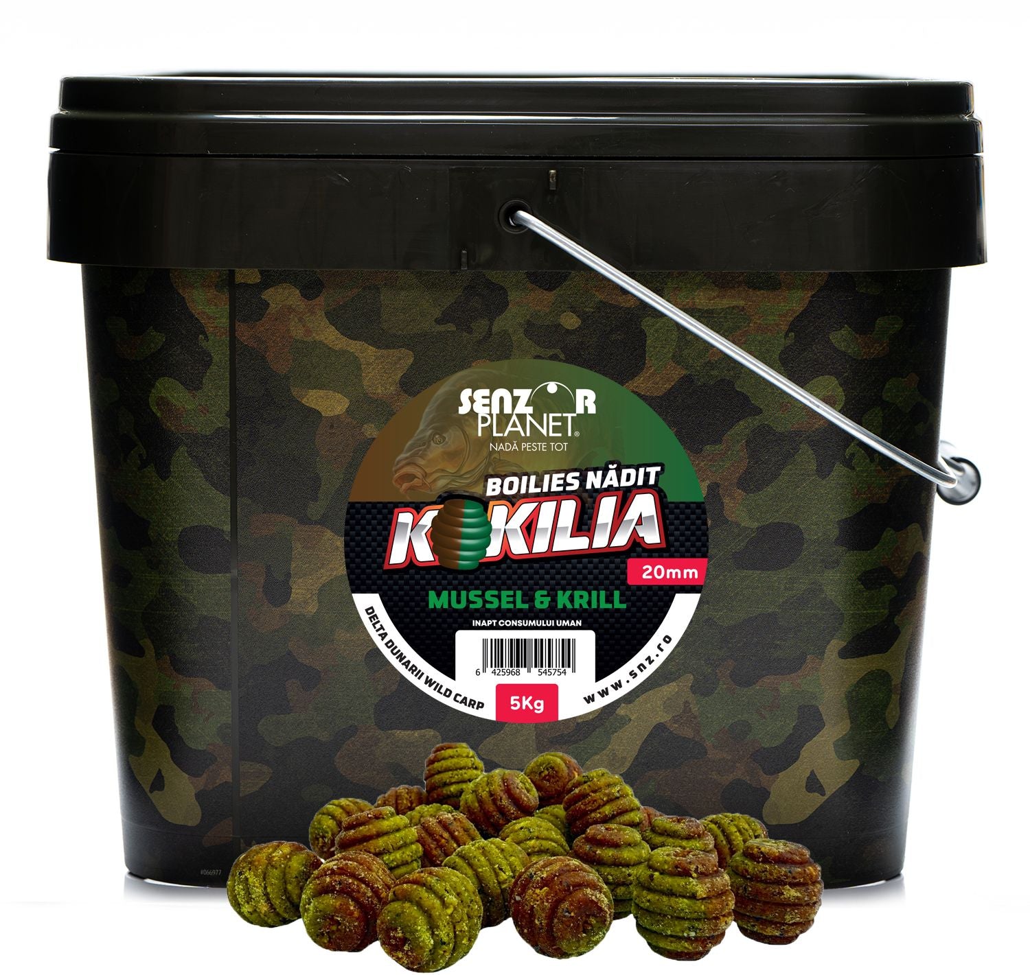 Boilies SENZOR Kokilia Pentru Nadit, Mussel Krill, 20mm, 5kg
