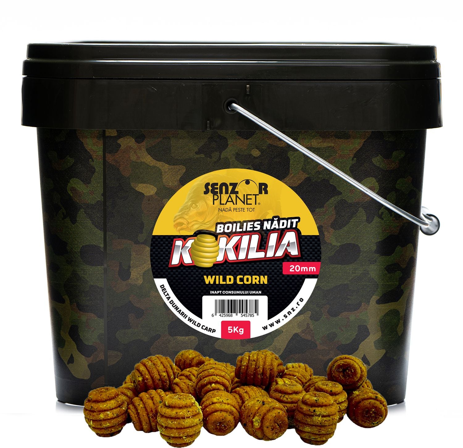 Boilies SENZOR Kokilia Pentru Nadit, Wild Corn, 20mm, 5kg