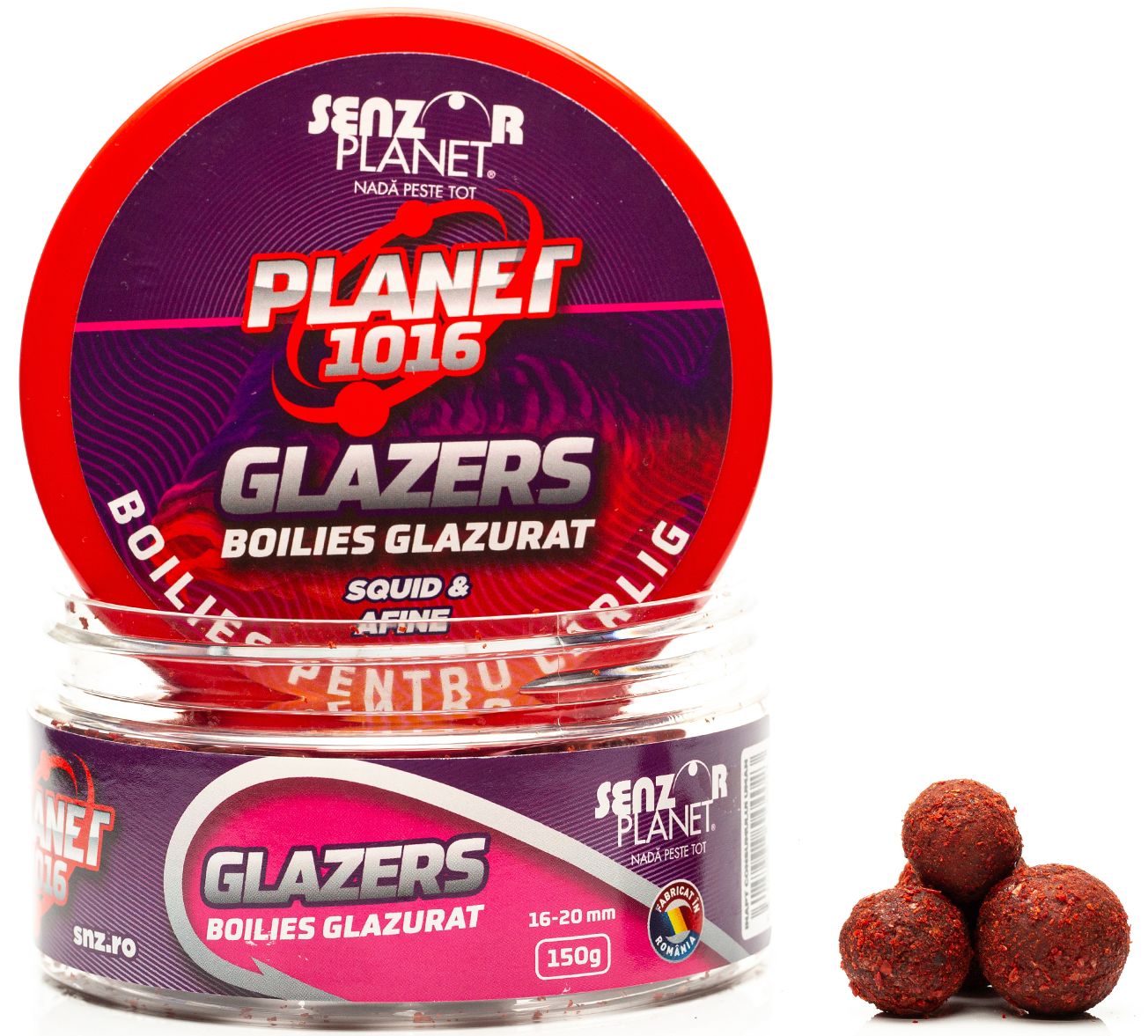 Boilies Senzor Glazers De Carlig Glazurat Planet 1016, 16-20mm, 150g