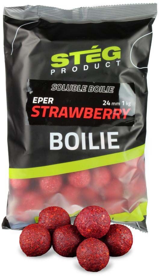 Boilies Solubil STEG Boilie, Capsuna, 20mm, 1kg
