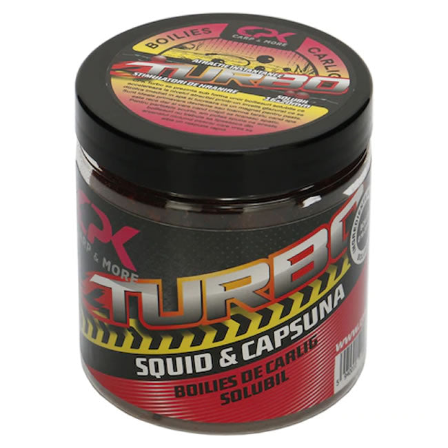 Boilies Solubil de Carlig CPK Turbo Squid &amp; Capsuna, 300g, 16mm+20mm