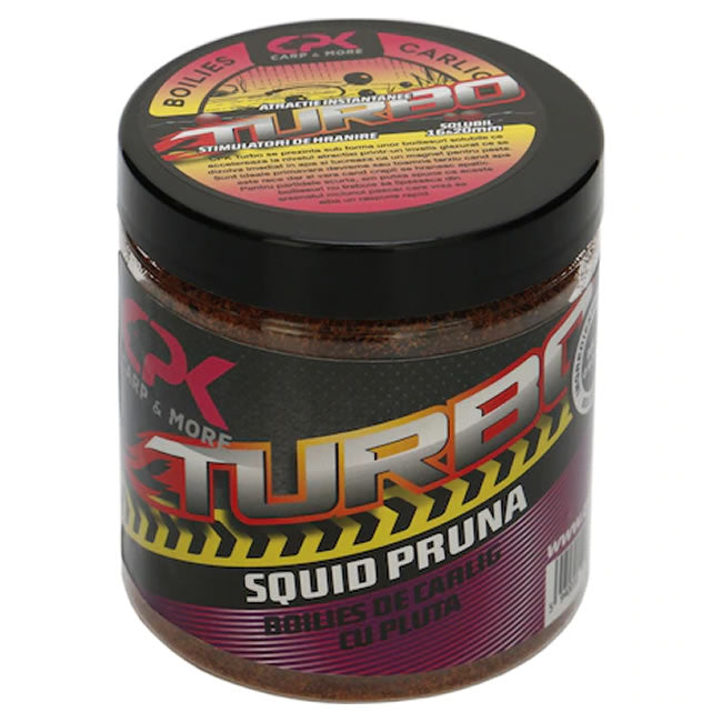 Boilies Solubil de Carlig CPK Turbo Squid &amp; Pruna, 300g, 16mm+20mm