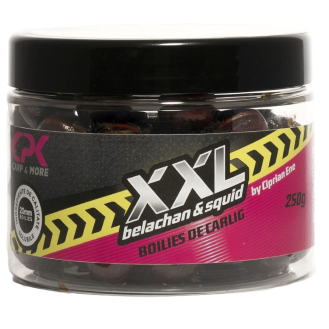 Boilies Solubil de Carlig CPK XXL, Belachan &amp; Squid, 16/20mm, 250g