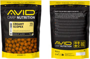 Boilies Tare AVID Carp Nutrition, Creamy Scopex, 15mm, 1kg