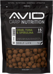 Boilies Tare AVID Crab Tuna &amp; Spirulina