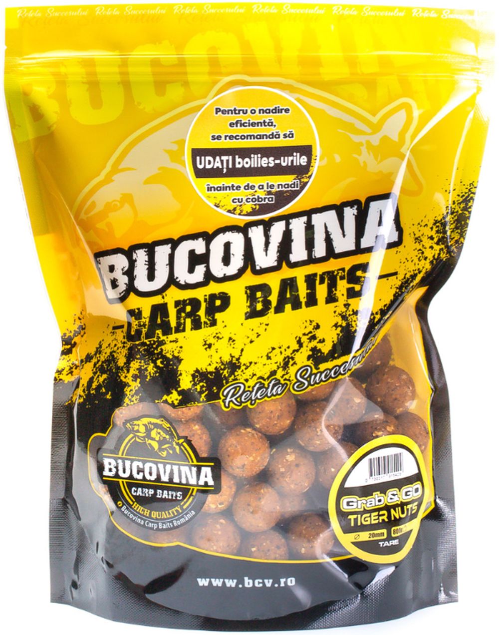 Boilies Tare Bucovina Baits Grab &amp; Go, Tiger Nuts, 24mm, 800g