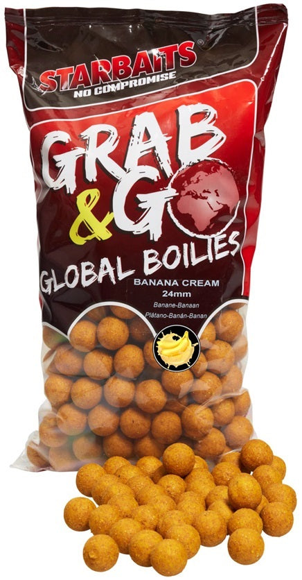 Boilies Tare STARBATIS Global Grab And Go, Banana Cream, 14mm, 2.5kg
