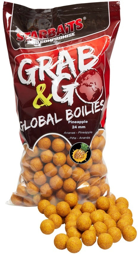 Boilies Tare STARBATIS Global Grab And Go, Pineapple, 20mm, 2.5kg