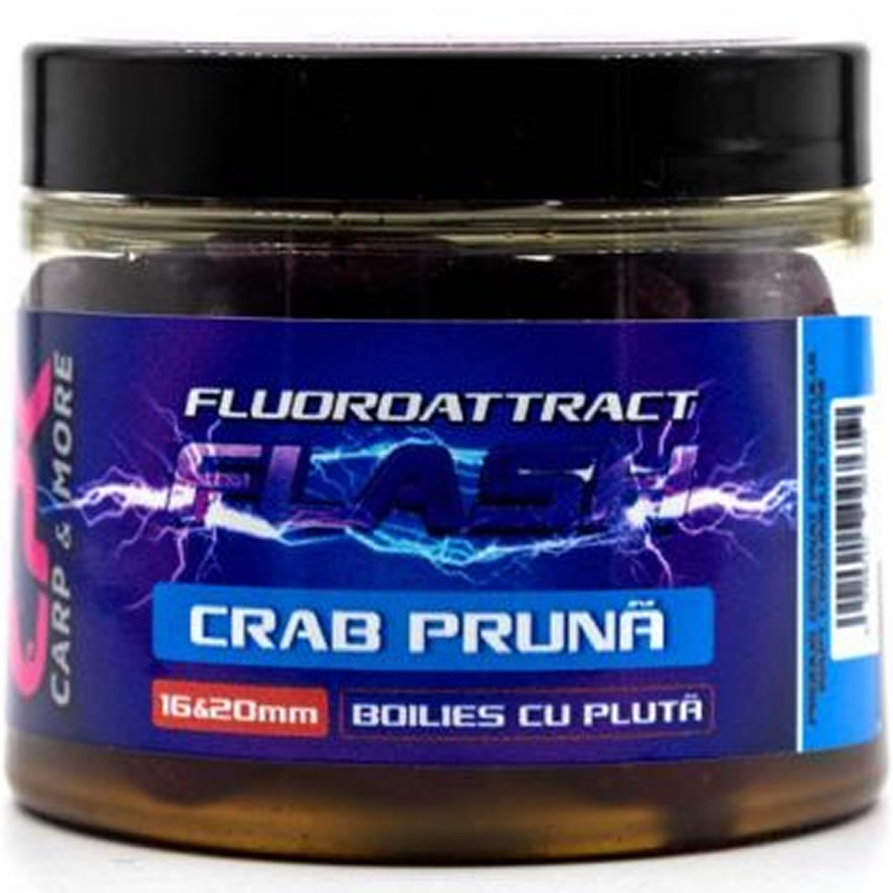 Boilies Tare de Carlig CPK Fluoroattract + Crab &amp; Pruna, Marime S, 16/20mm