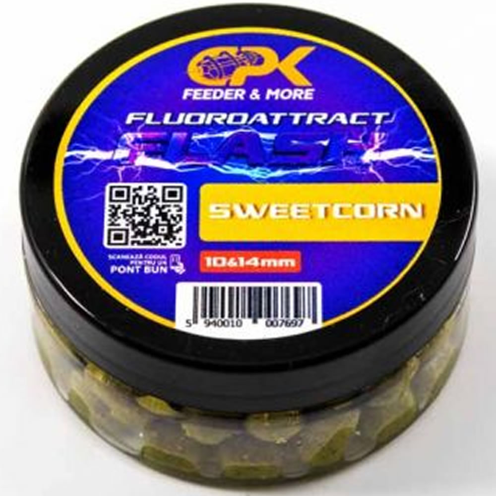 Boilies Tare de Carlig CPK Fluoroattract + Feeder Porumb Dulce, Marime S, 10/14mm