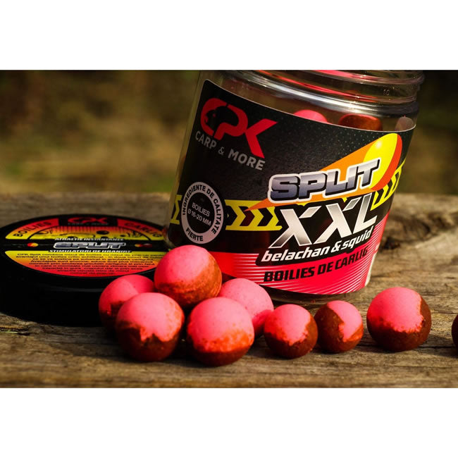 Boilies Tare de Carlig CPK Split XXL Belachan &amp; Squid, 150g, 16mm+20mm