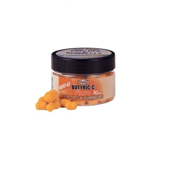 Boilies and Dumbells Dynamite Baits Pop-up Washed Out Butyric C fluro