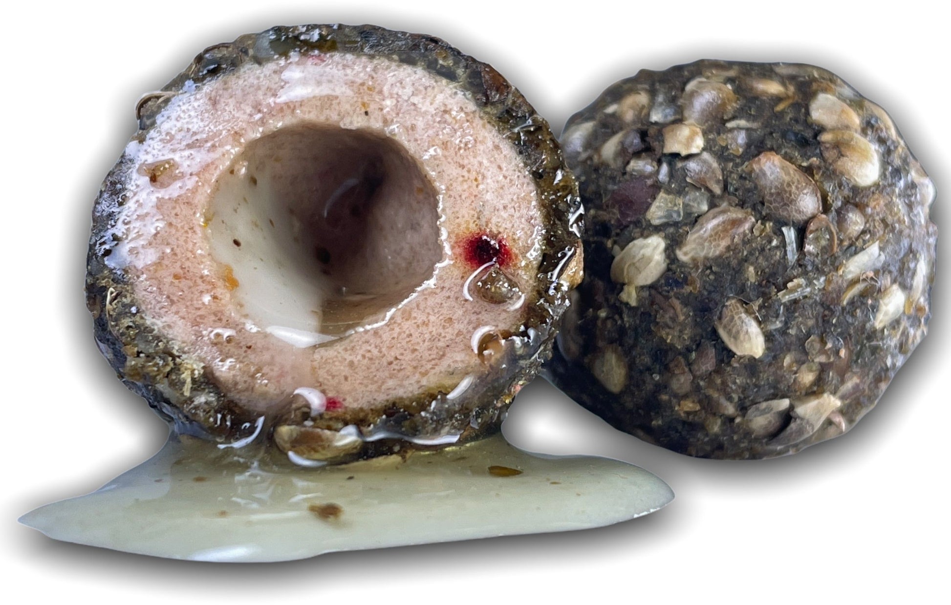 Boilies cu Miez Lichid LK BAITS Nutrigo, Canepa &amp; Alge, 20mm, 200ml