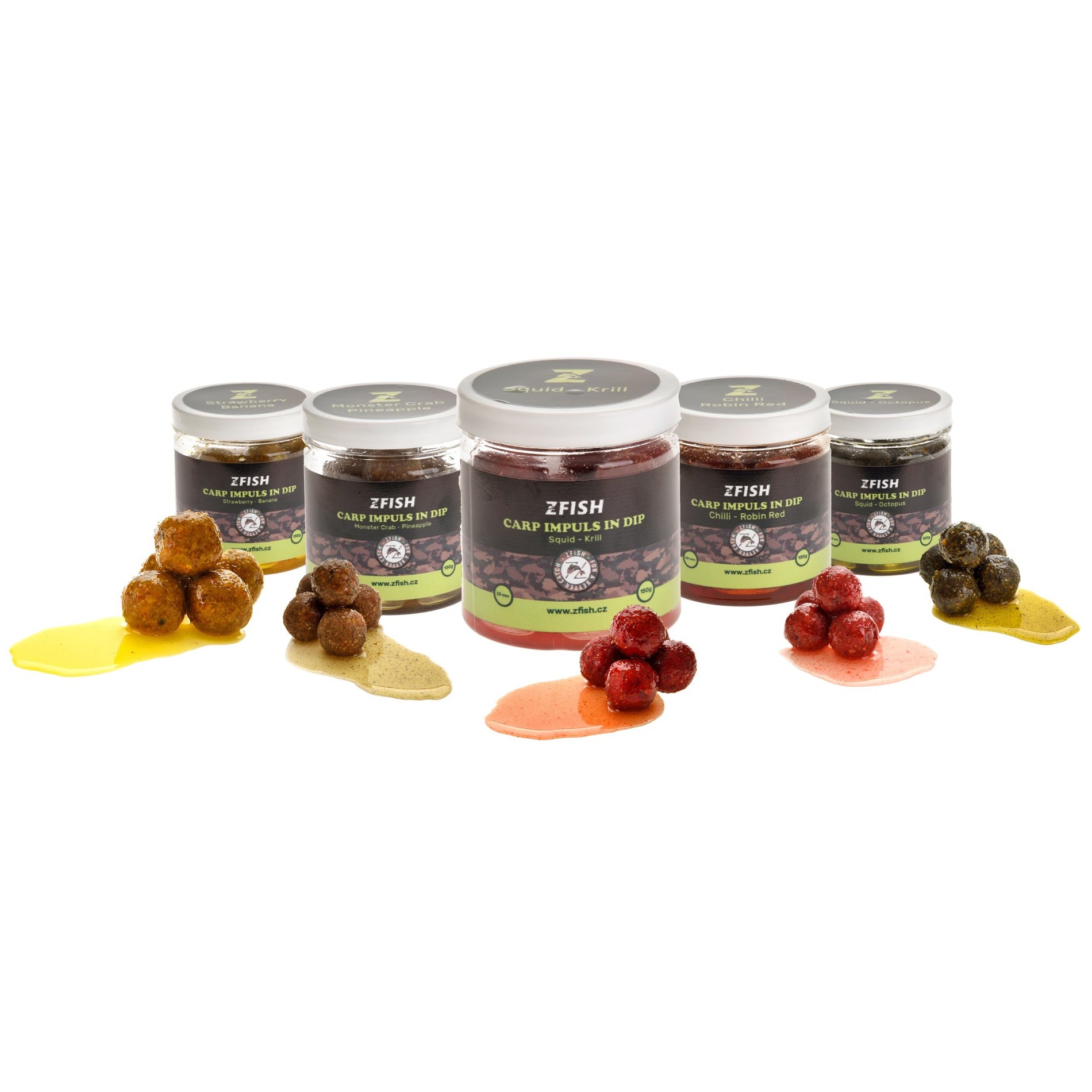 Boilies de Carlig Z-Fish in Dip Carp Impuls, Squid &amp; Krill, 20mm, 150g