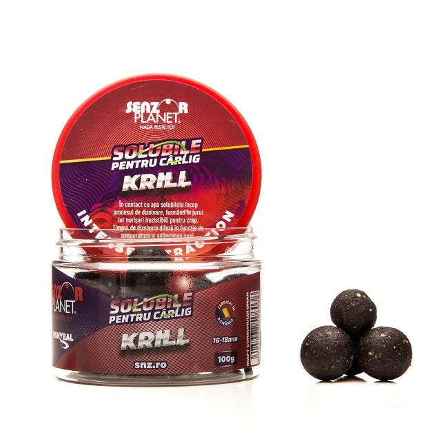 Boilies solubile pentru carlig Senzor Krill 18mm 100g