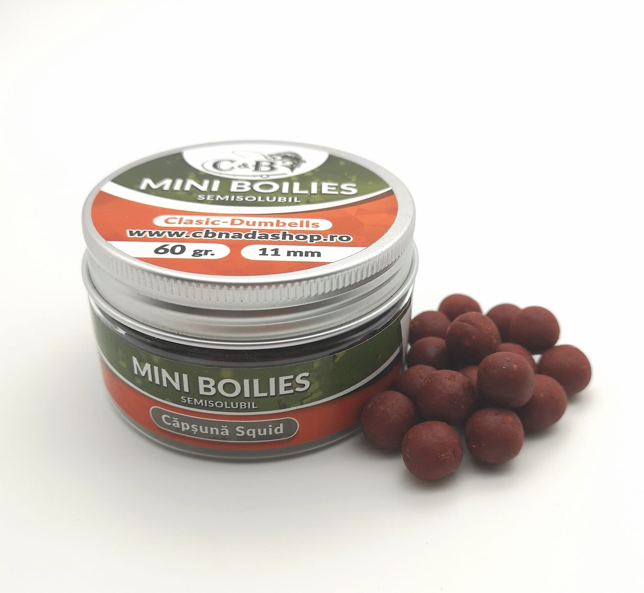  Boillies C&amp;B Mini Semisolubil Strawberry Squid 11mm 60g