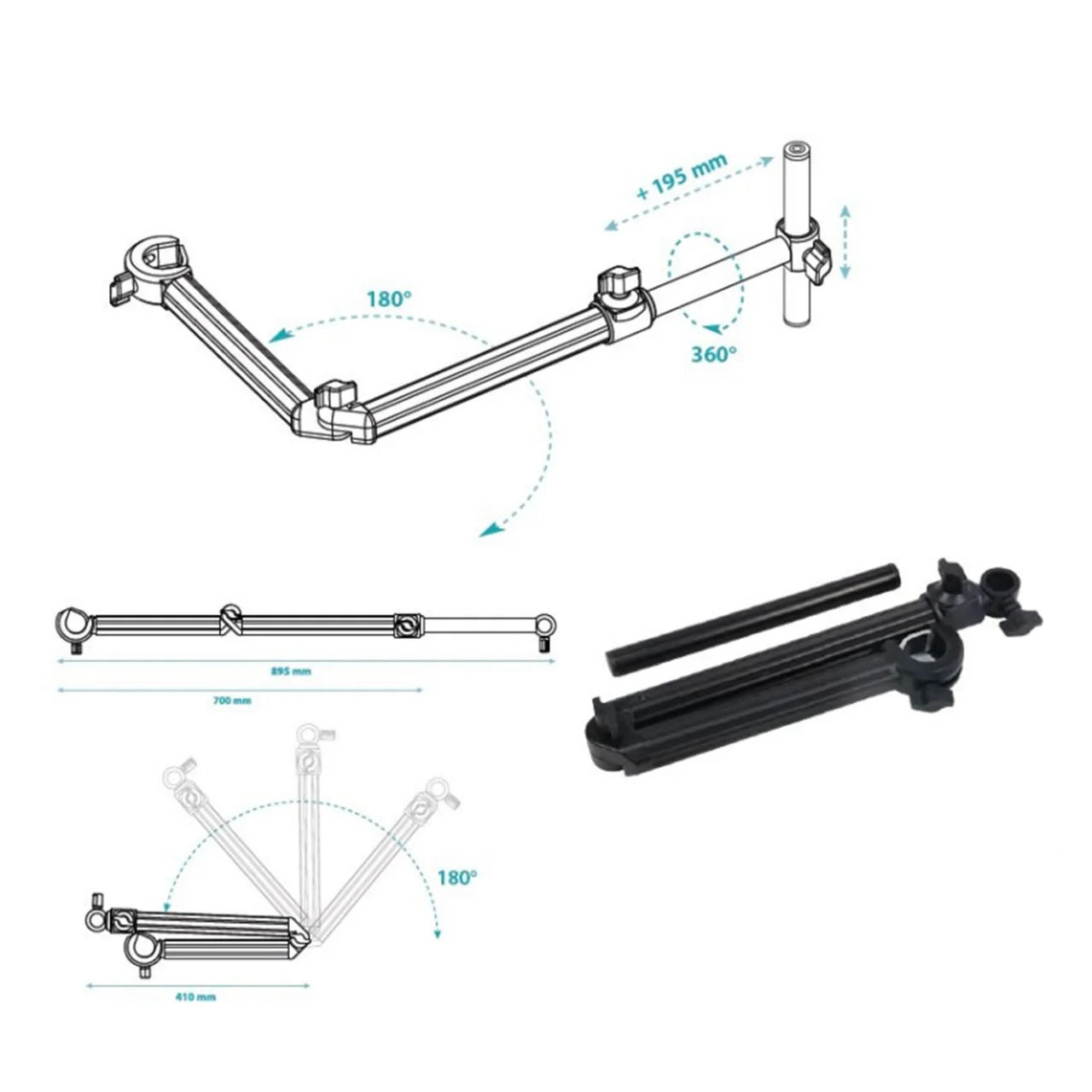 Brat Feeder Rive 41-89.5cm Compact pentru Scaun Modular D36