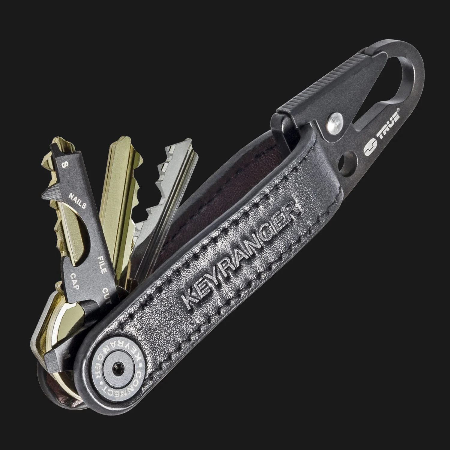 Breloc TRUE Utility KEYRANGER, Piele, Negru, TU920