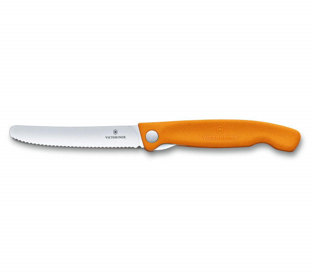 Briceag Cutit Pliabil Victorinox, Swiss Classic Paring Knife, Lama Zimtata 11cm, Portocaliu