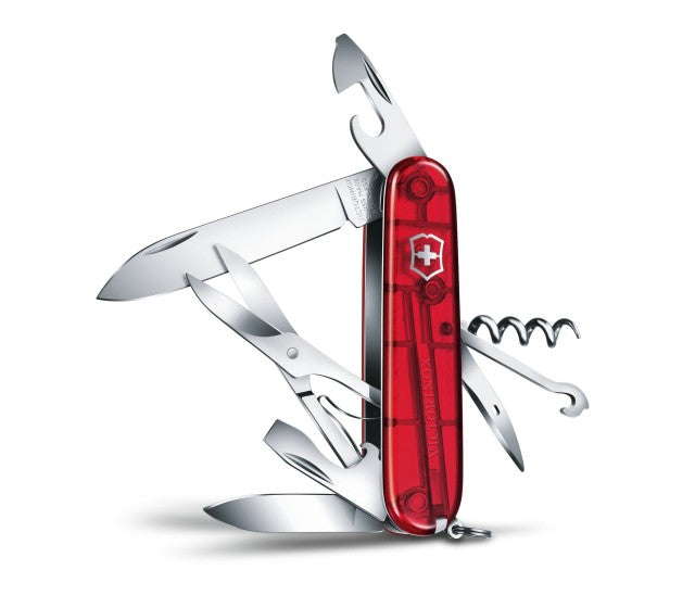 Briceag Multifunctional Victorinox Climber, Rosu Transparent, 9.10cm