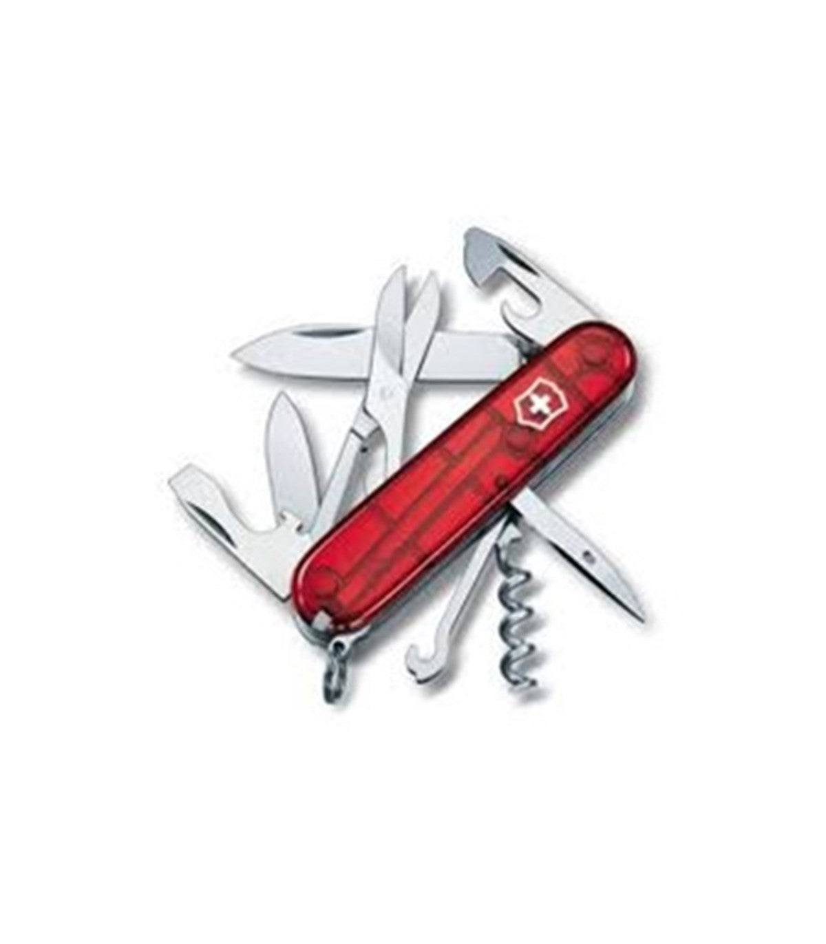Briceag Multifunctional Victorinox Huntsman, 9.1 cm, Rosu Transparent