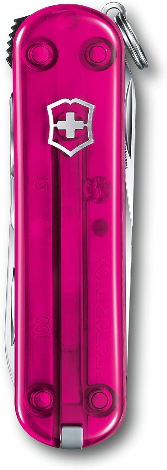Briceag Multifunctional Victorinox, Nail Clip 580, 6.5cm, Roz Transparent