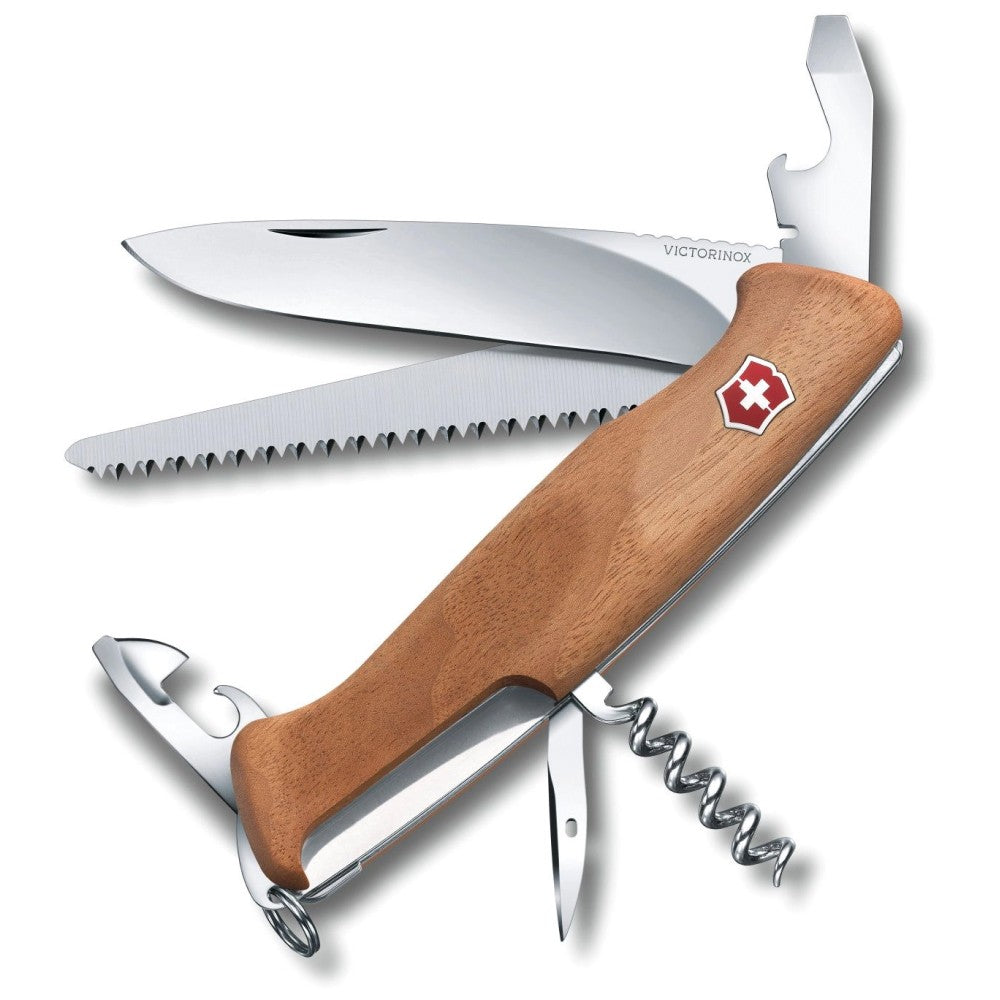 Briceag Multifunctional Victorinox, Ranger 55 Lemn, 13cm, Maro, Blister
