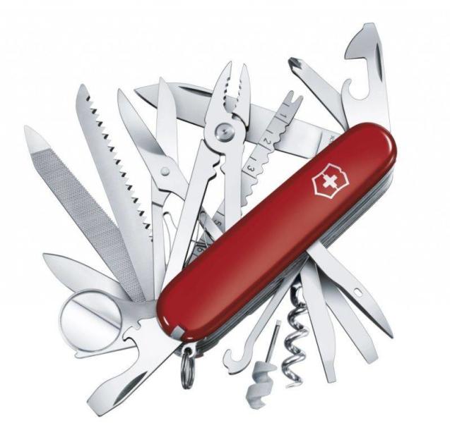 Briceag Multifunctional Victorinox, Swiss Champ, 9.1 cm, Rosu, Blister